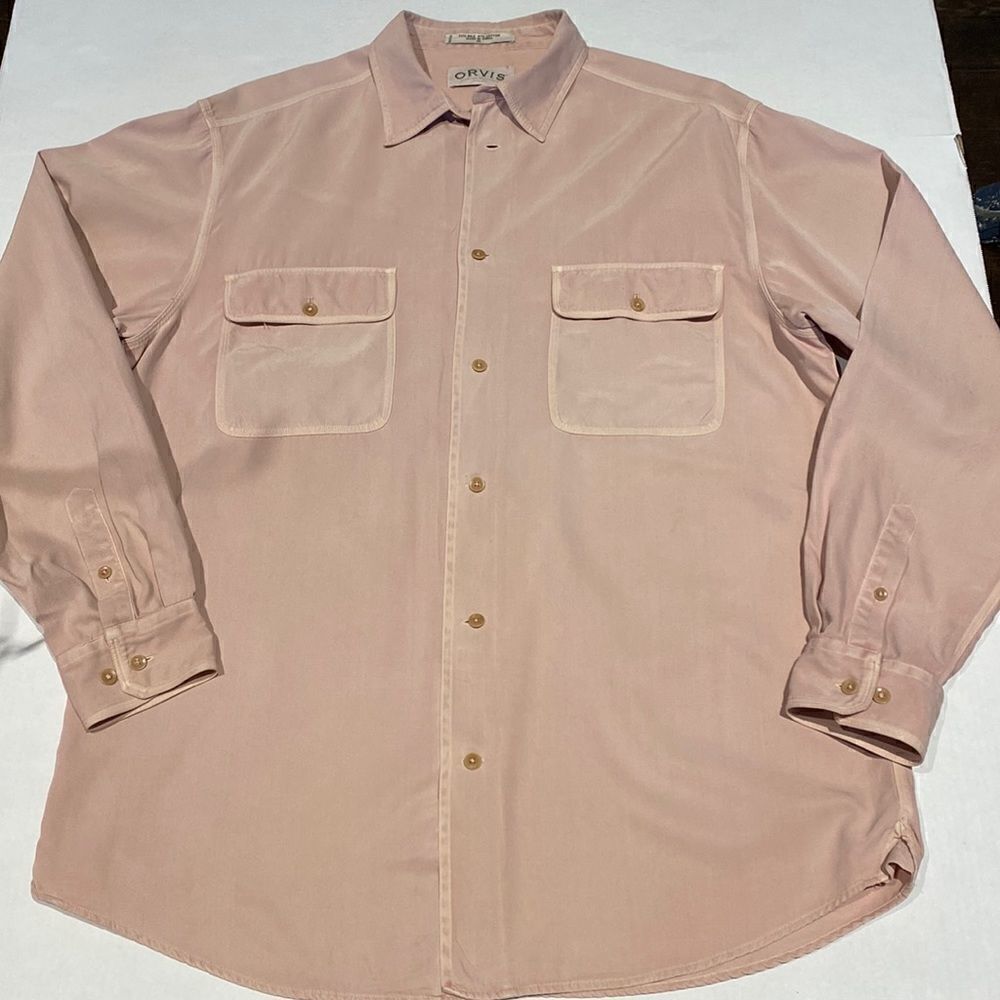 Orvis Mens Lite salmon color long sleeve shirt size XL